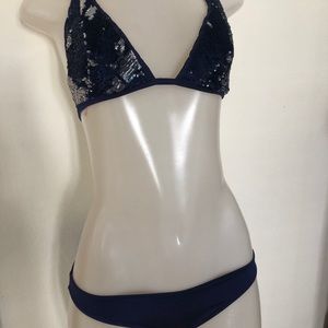 COPY - La Perla Swimsuit size 38 blue sequins